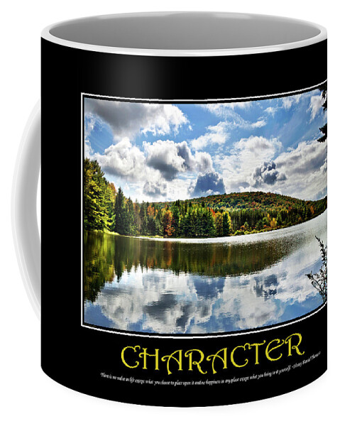 Inspiring Coffee Mug featuring the mixed media Character Inspirational Motivational Poster Art by Christina Rollo