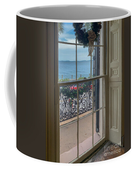 Window Coffee Mug featuring the photograph Charleston Harbor View by Dale Powell