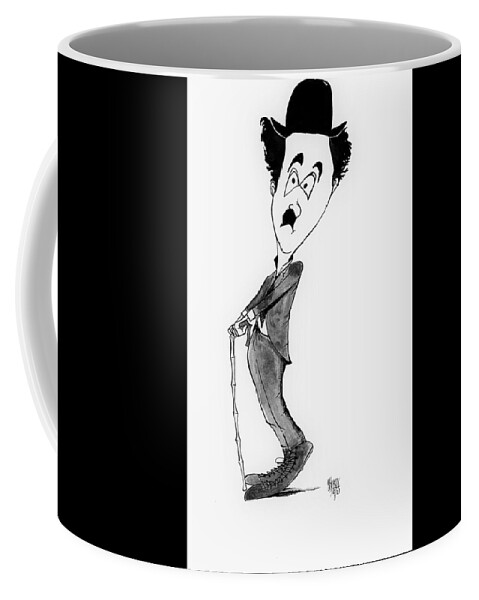 Classic Coffee Mug featuring the drawing Charlie Chaplin 2 by Michael Hopkins