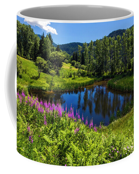 Bulgaria Coffee Mug featuring the photograph Charming Lake by Evgeni Dinev