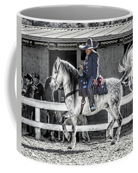 Charro Cowboy Horse Photography Coffee Mug featuring the photograph Charro Mexican Cowboy by Jerry Cowart