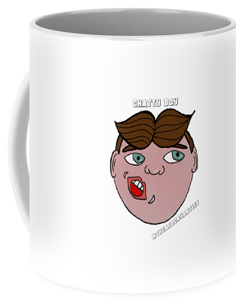 Asbury Park Coffee Mug featuring the painting Chatty Boy NB by Patricia Arroyo