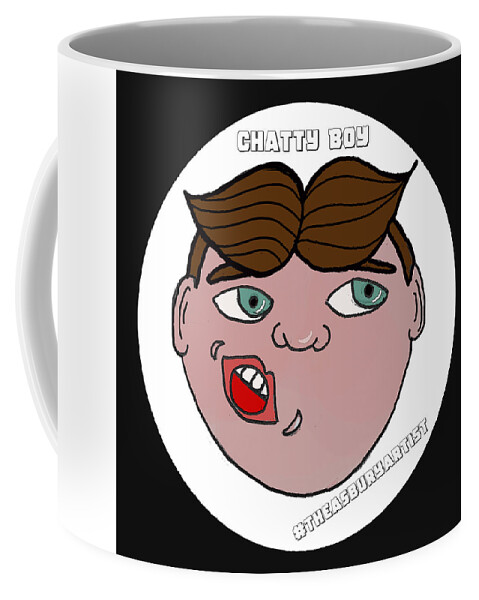 Tillie Coffee Mug featuring the drawing Chatty Boy by Patricia Arroyo