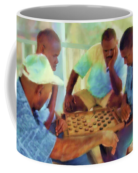 Checkers Coffee Mug featuring the painting Checkers by Joel Smith