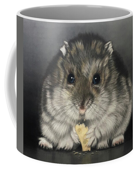 Hamster Coffee Mug featuring the pastel Cheese Please by Marlene Little