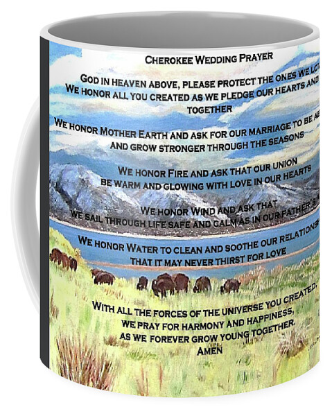 Prayer Coffee Mug featuring the digital art Cherokee Wedding Prayer by Linda Feinberg