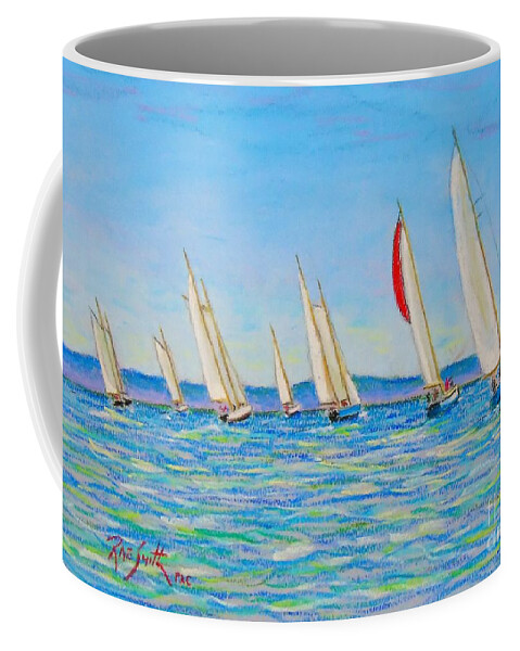 Pastels Coffee Mug featuring the pastel Chester Race week 2019 by Rae Smith PAC