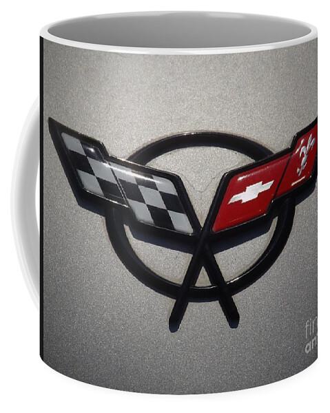 Automobile Logo Coffee Mug featuring the photograph Chevrolet Corvette Logo by Lingfai Leung