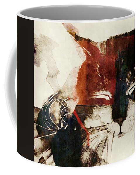 Cat Coffee Mug featuring the painting Chic Cat by Paul Lovering
