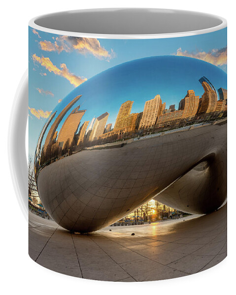 Chicago Cloud Gate Coffee Mug featuring the photograph Chicago Cloud Gate at Sunrise by Sebastian Musial