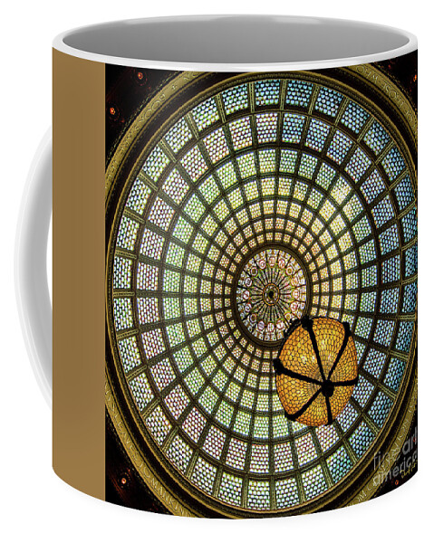 Art Coffee Mug featuring the photograph Chicago Cultural Center Dome Square by David Levin