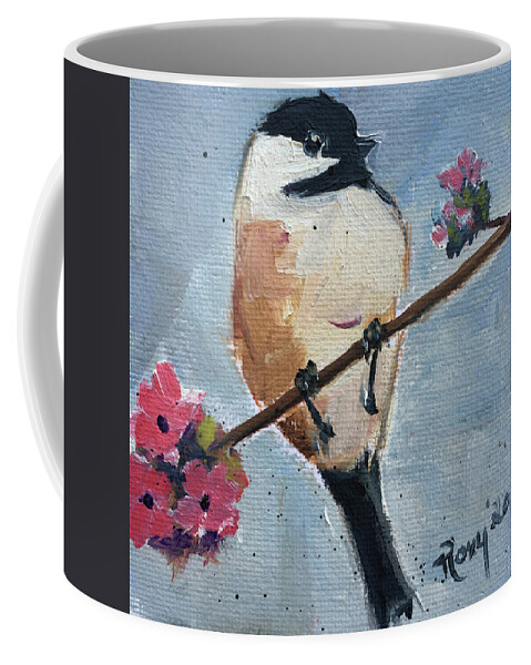 Chickadee Coffee Mug featuring the painting Chickadee 3 by Roxy Rich