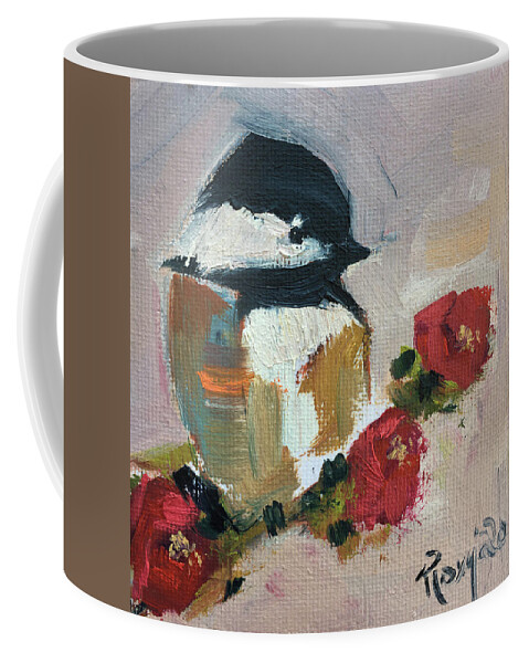 Chickadee Coffee Mug featuring the painting Chickadee 4 by Roxy Rich