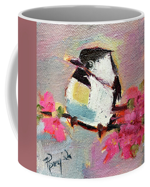 Chickadee Coffee Mug featuring the painting Chickadee 5 by Roxy Rich