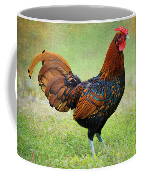 Rooster Coffee Mug featuring the mixed media Chicken Art 2 by Fran J Scott