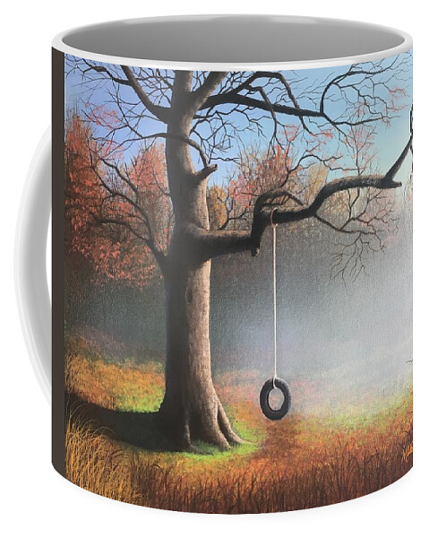 Tree Coffee Mug featuring the painting Childhood Memories by Marlene Little