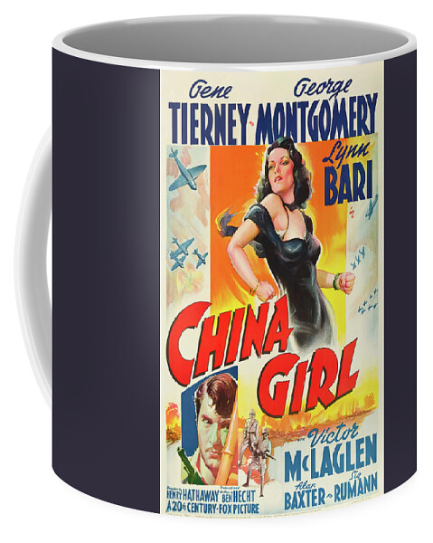 China Coffee Mug featuring the mixed media ''China Girl'', with Gene Tierney, 1942 by Stars on Art