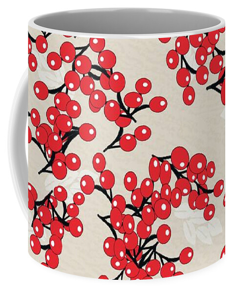Graphic Coffee Mug featuring the digital art Chinese Red Berries by Sand And Chi
