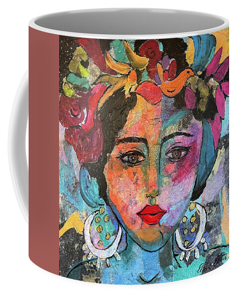Mexican Woman Coffee Mug featuring the painting Chiquita by Elaine Elliott