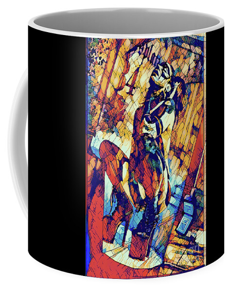 Dark Coffee Mug featuring the digital art Choke Stained Glass by Recreating Creation