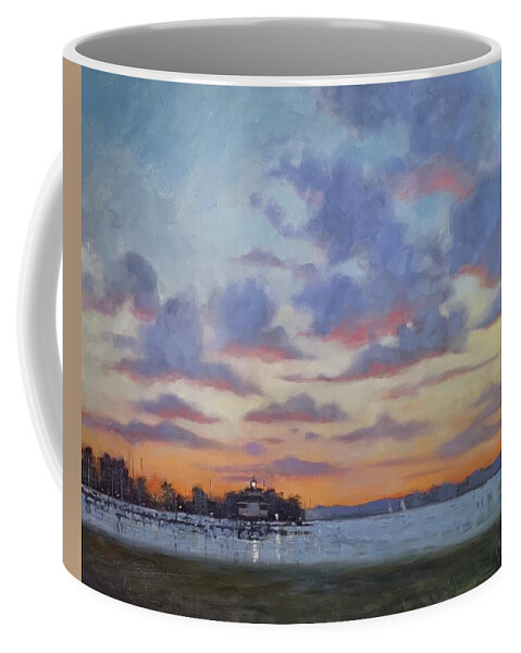 Sunset Coffee Mug featuring the painting Choptank Light Sunset by Maggii Sarfaty