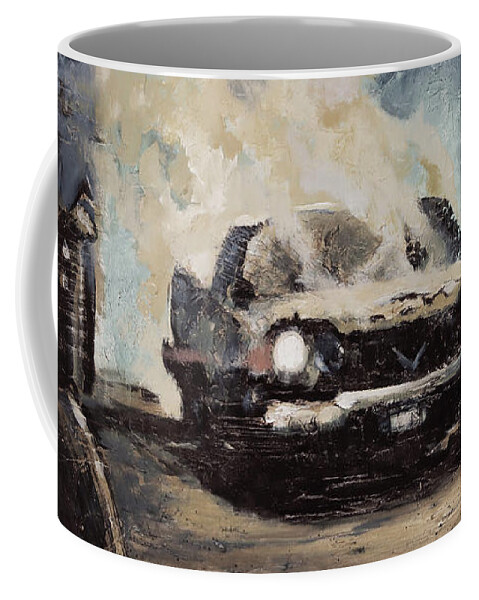 Christine Coffee Mug featuring the painting Christine Needs Repairs by Sv Bell