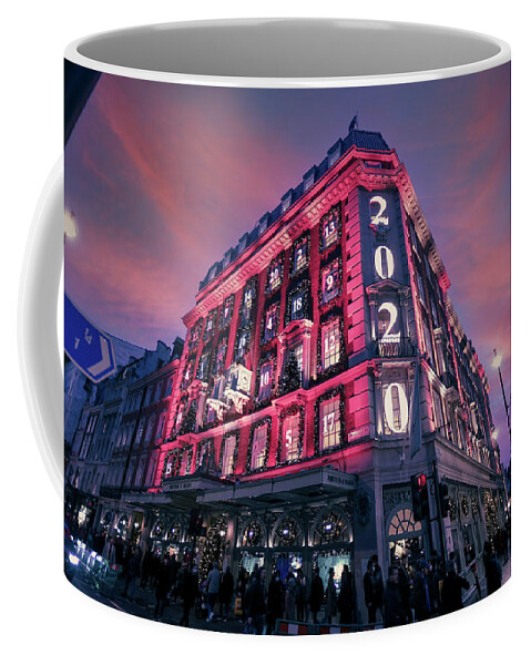 Sunset Coffee Mug featuring the photograph Christmas at Fortnum and Mason 2020 by Andrew Lalchan