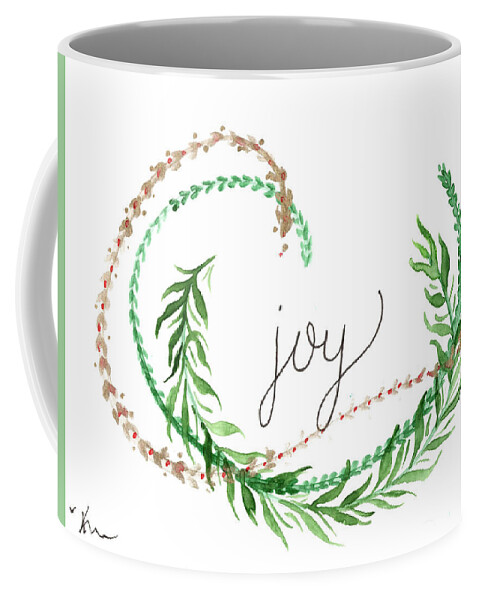 Christmas Coffee Mug featuring the painting Christmas Card Joy II by Katrina Nixon