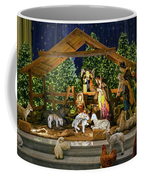 Christmas Coffee Mug featuring the photograph Christmas Creche 1 by Bonnie Follett
