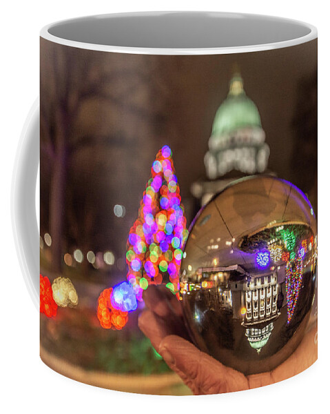 Wisconsin Capitol Coffee Mug featuring the photograph Christmas Globe by Amfmgirl Photography