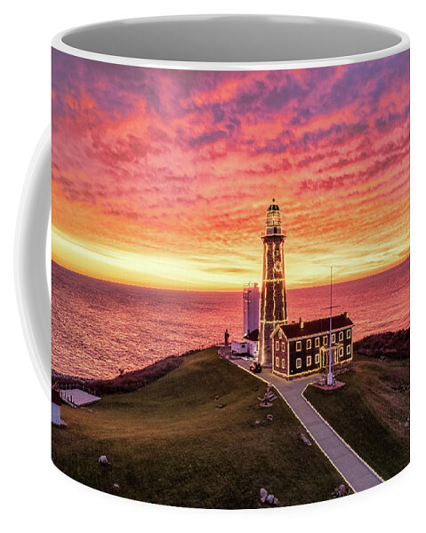 Christmas Coffee Mug featuring the photograph Christmas Lights in Montauk by Sean Mills