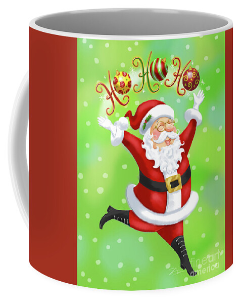 Christmas Coffee Mug featuring the mixed media Christmas Santa Says Ho Ho Ho by Shari Warren