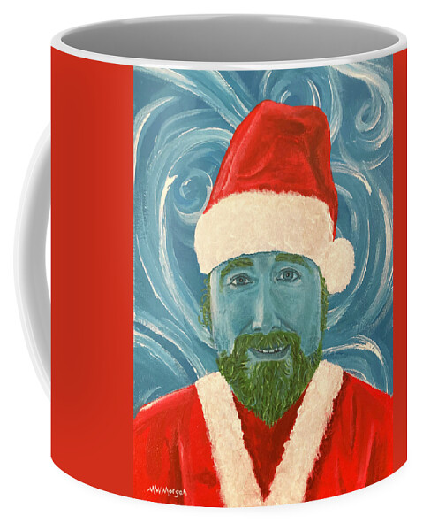  Coffee Mug featuring the painting Christmas Self-Portrait 2021 by Michael Morgan