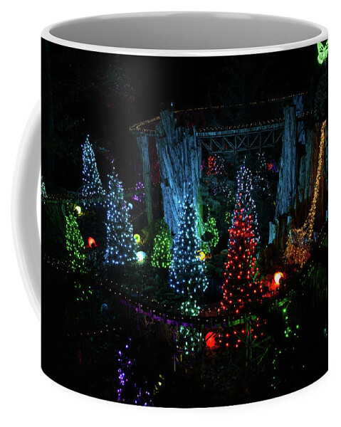 Train Coffee Mug featuring the photograph Christmas Train Village by Gina Fitzhugh