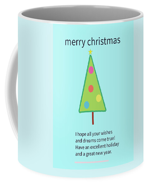 Holiday Coffee Mug featuring the digital art merry Christmas tree by Ashley Rice