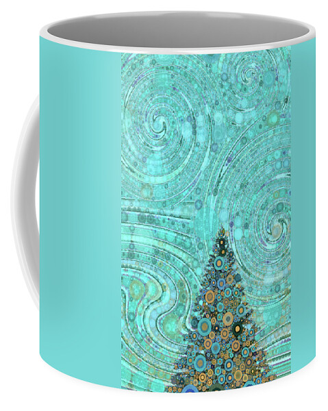 Christmas Tree Coffee Mug featuring the digital art Blue Christmas by Peggy Collins