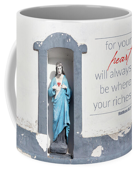 Catholic Coffee Mug featuring the photograph Christ's heart by Viktor Wallon-Hars