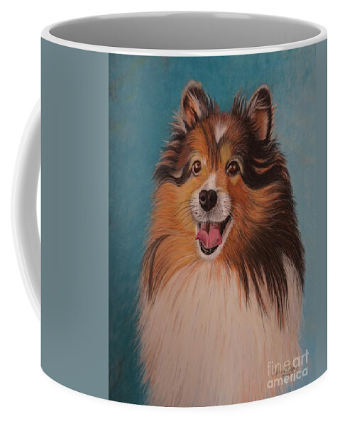 Wall Art Coffee Mug featuring the pastel Bodee by Chris Naggy