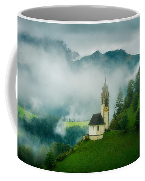 Church Coffee Mug featuring the photograph Church above cloud by Henry w Liu