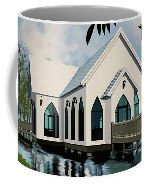 Church Coffee Mug featuring the painting Church by Marlene Little