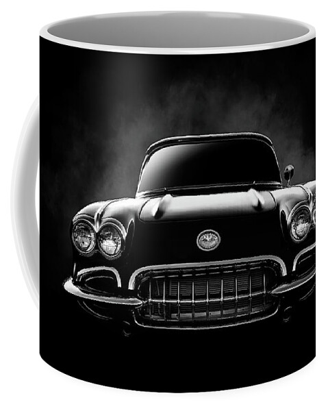 Corvette Coffee Mug featuring the digital art Circa '59 by Douglas Pittman