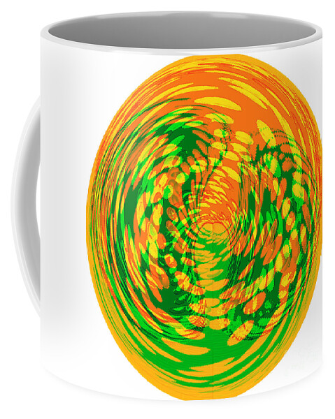 Circle Coffee Mug featuring the digital art Circle and Swirls by Kae Cheatham