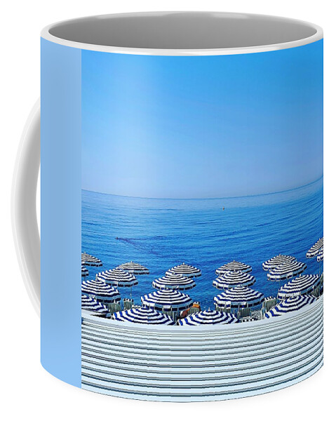 Beach Coffee Mug featuring the photograph Circles and Stripes by Andrea Whitaker