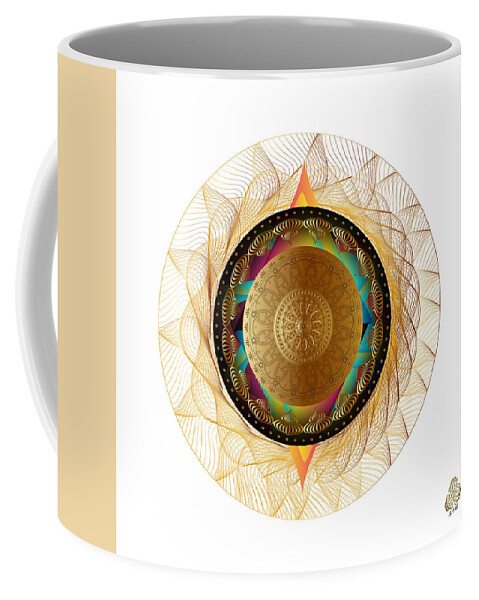 Abstract Graphic Mandala Coffee Mug featuring the digital art Circumplexical No 4113 by Alan Bennington