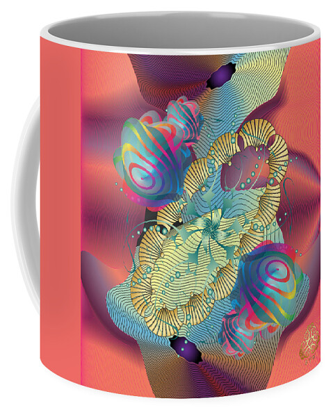 Abstract Graphic Mandala Coffee Mug featuring the digital art Circumplexical No 4123 by Alan Bennington