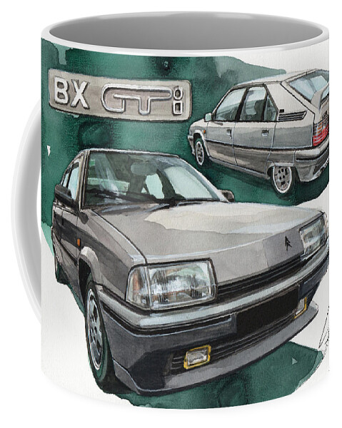 Citroen Coffee Mug featuring the painting Citroen BX GTi by Yoshiharu Miyakawa