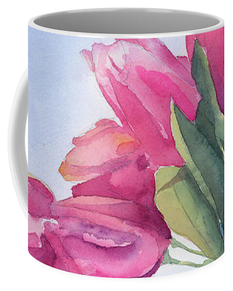Citrus Coffee Mug featuring the painting Citrus and Tulip by Lois Blasberg