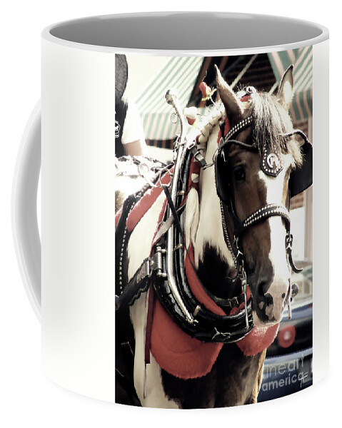 City Market Coffee Mug featuring the photograph City Market Horse by Theresa Fairchild