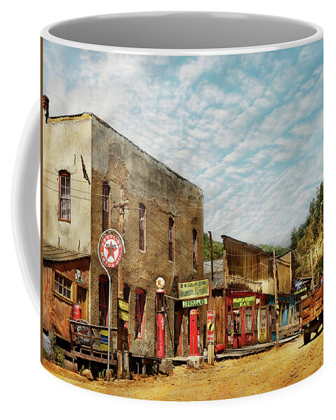 Mogollon Coffee Mug featuring the photograph City - Mogollon, NM - JP Holland general store 1940 by Mike Savad