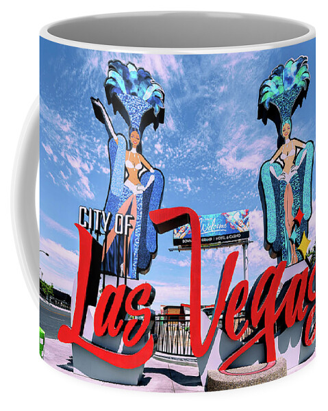 Post Card Coffee Mug featuring the photograph City Of Las Vegas Sign Post Card by Aloha Art